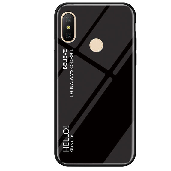 

TPU+Glass чехол Gradient HELLO для Xiaomi Redmi Note 5 Pro / Note 5 (DC) Черный (87925)