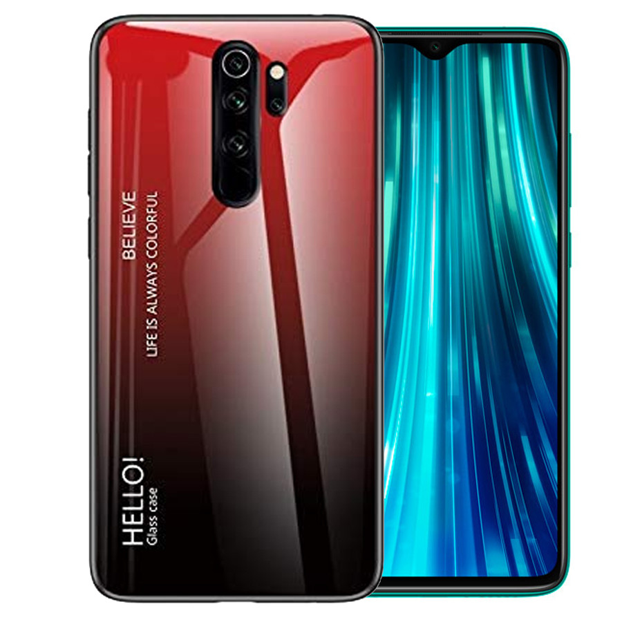 

TPU+Glass чехол Gradient HELLO для Xiaomi Redmi Note 8 Pro Красный (119447)
