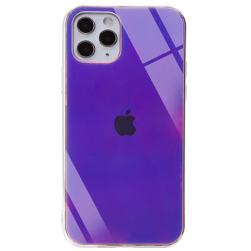 

TPU+Glass чохол Gradient Rainbow з лого для Apple iPhone 11 Pro (5.8") (Фіолетовий)