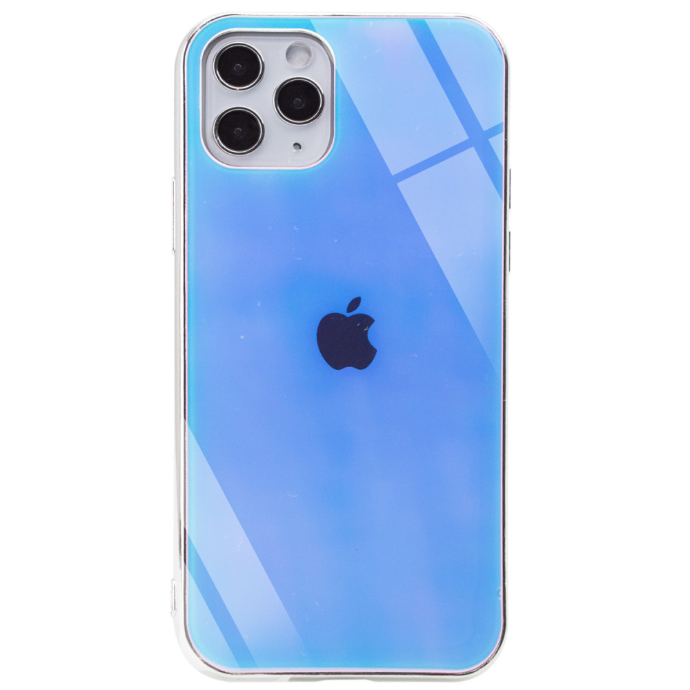 

TPU+Glass чохол Gradient Rainbow з лого для Apple iPhone 11 Pro (5.8") (Блакитний)