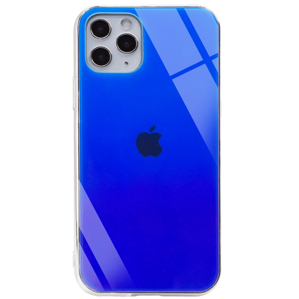 

TPU+Glass чохол Gradient Rainbow з лого для Apple iPhone 11 Pro (5.8") (Синій)