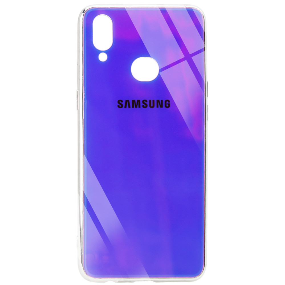 

TPU+Glass чехол Gradient Rainbow с лого для Samsung Galaxy A10s Фиолетовый (112978)
