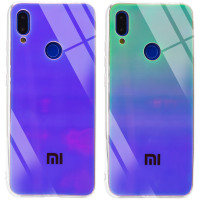 

TPU+Glass чехол Gradient Rainbow с лого для Xiaomi Redmi Note 7 Pro