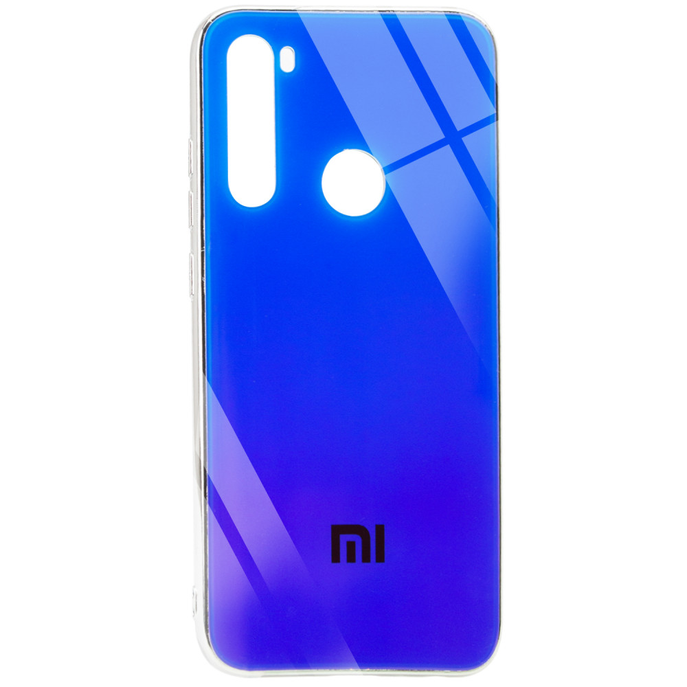 

TPU+Glass чехол Gradient Rainbow с лого для Xiaomi Redmi Note 8 Синий (112982)