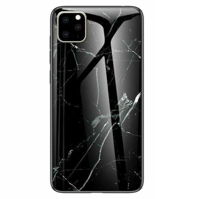 

TPU+Glass чехол Luxury Marble для Apple iPhone 11 Pro Max (6.5") Черный (113097)