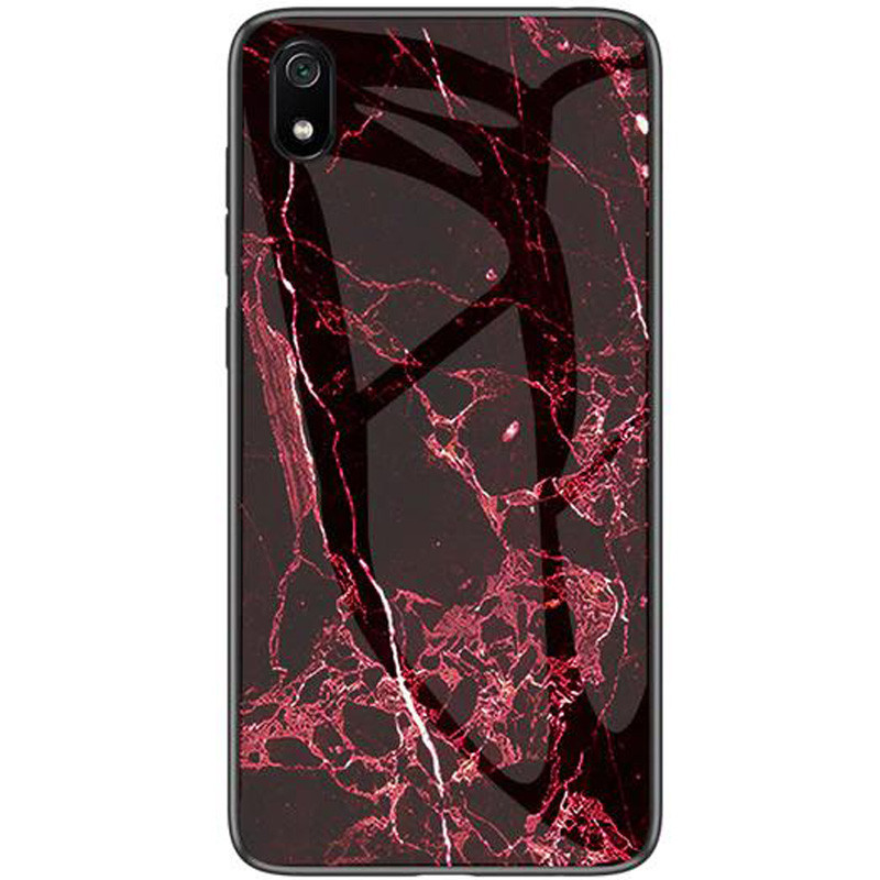 

TPU+Glass чехол Luxury Marble для Xiaomi Redmi 7A Марсала / Бордовый (104860)