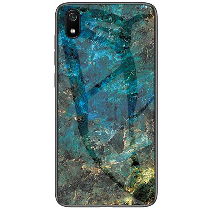 

TPU+Glass чехол Luxury Marble для Xiaomi Redmi 7A Морская волна / Голубой (104861)