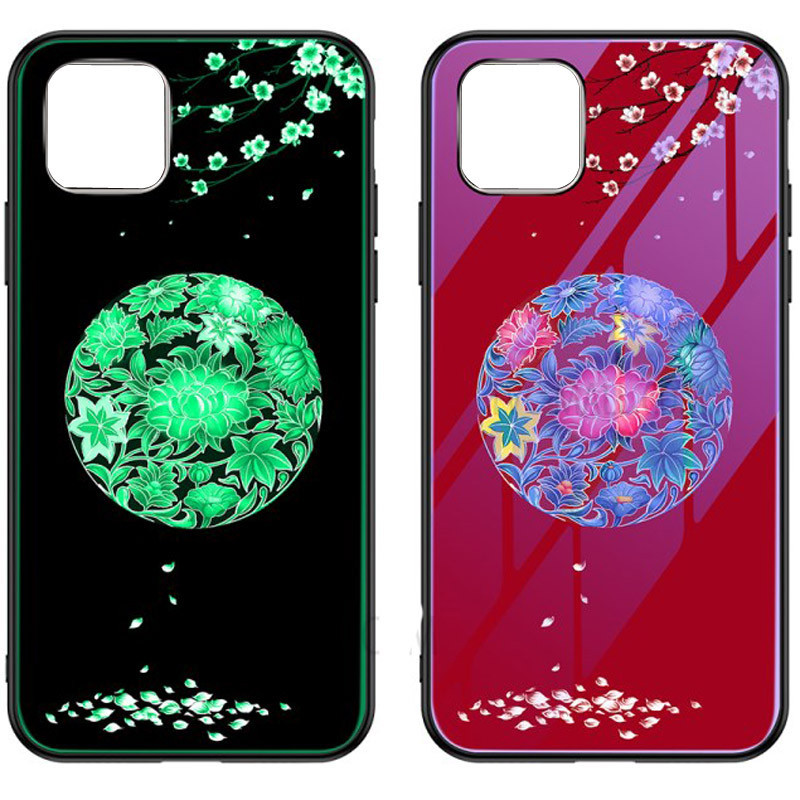 

TPU+Glass чохол світиться в темряві для Apple iPhone 11 Pro Max (6.5") (Кольорове плетіння / червоний)