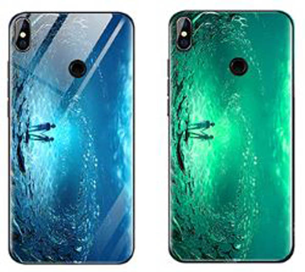 

TPU+Glass чехол светящийся в темноте для Xiaomi Redmi Note 5 Pro / Note 5 (AI Dual Camera) Под водой / Голубой (88812)