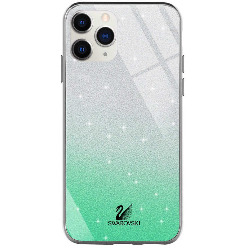 

TPU+Glass чохол Swarovski для Apple iPhone 11 Pro Max (6.5") (Бірюзовий)