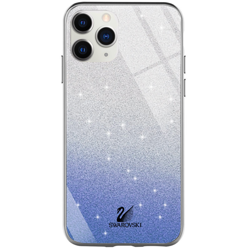 

TPU+Glass чохол Swarovski для Apple iPhone 11 Pro Max (6.5") (Синій)