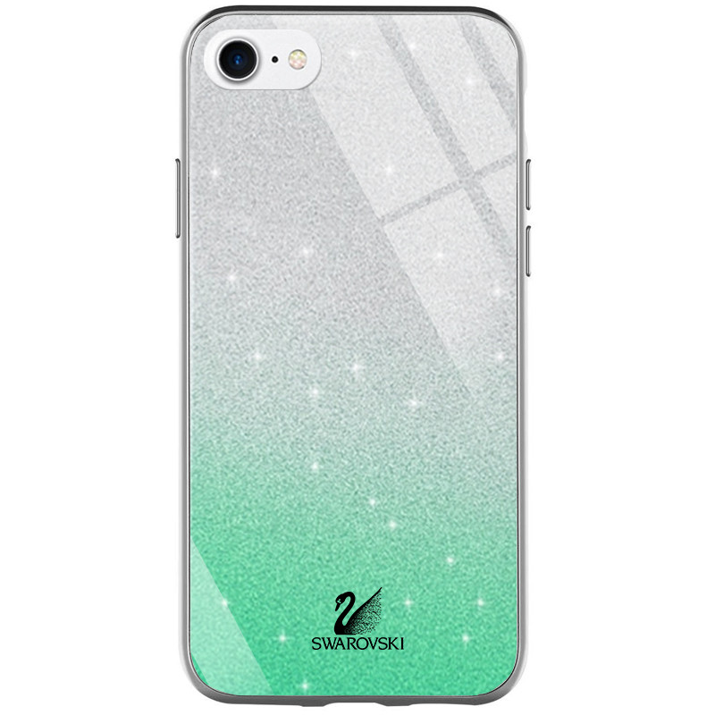 

TPU+Glass чехол Swarovski для Apple iPhone 7 / 8 / SE (2020) (4.7") Бирюзовый (116077)