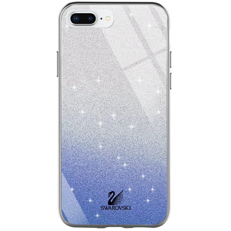 

TPU+Glass чохол Swarovski для Apple iPhone 8 plus (5.5'') (Синій)