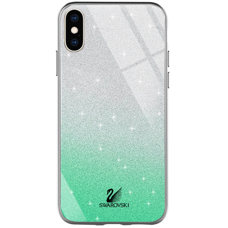 

TPU+Glass чехол Swarovski для Apple iPhone X / XS (5.8") Бирюзовый (116092)