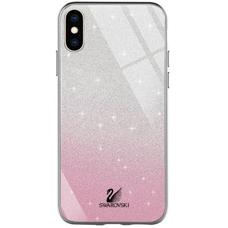 

TPU+Glass чехол Swarovski для Apple iPhone X (5.8") Розовый (116094)