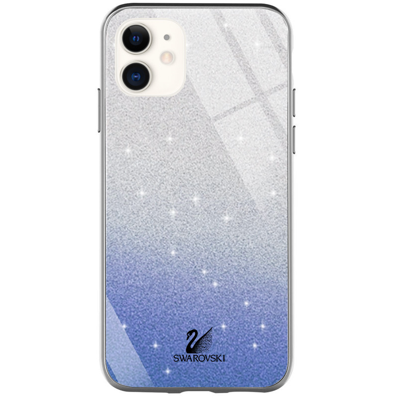 

TPU+Glass чехол Swarovski для Apple iPhone X (5.8") Синий (116102)