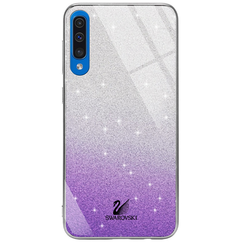 

TPU+Glass чехол Swarovski для Samsung Galaxy A50s Фиолетовый (116143)