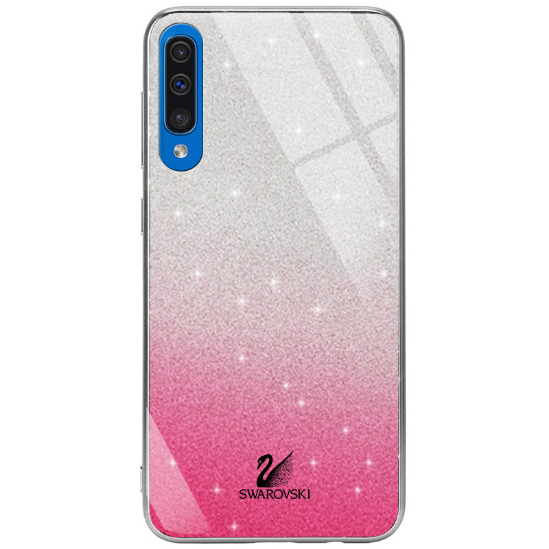 

TPU+Glass чехол Swarovski для Samsung Galaxy A30s Малиновый (116140)