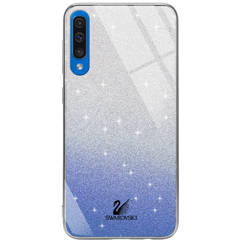 

TPU+Glass чехол Swarovski для Samsung Galaxy A30s Синий (116142)