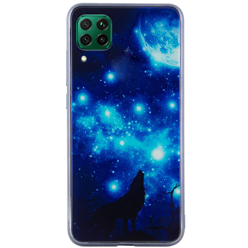 

TPU+Glass чехол Fantasy с глянцевыми торцами для Huawei P40 Lite Лунная ночь (139824)