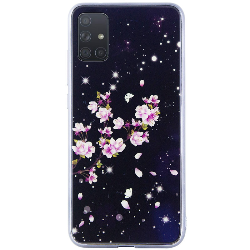 

TPU+Glass чехол Fantasy с глянцевыми торцами для Samsung Galaxy A71 Цветение (139839)