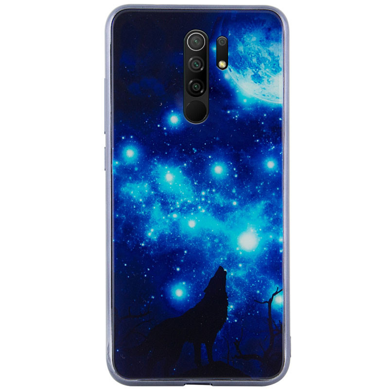 

TPU+Glass чехол Fantasy с глянцевыми торцами для Xiaomi Redmi 9 Лунная ночь (141035)