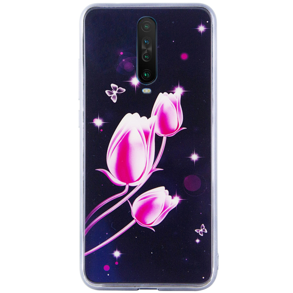 

TPU+Glass чехол Fantasy с глянцевыми торцами для Xiaomi Poco X2 Тюльпаны (123260)