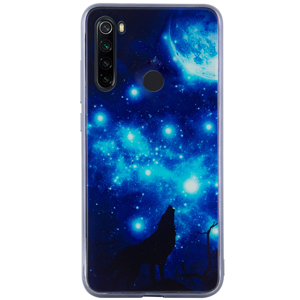 

TPU+Glass чехол Fantasy с глянцевыми торцами для Xiaomi Redmi Note 8T Лунная ночь (123263)