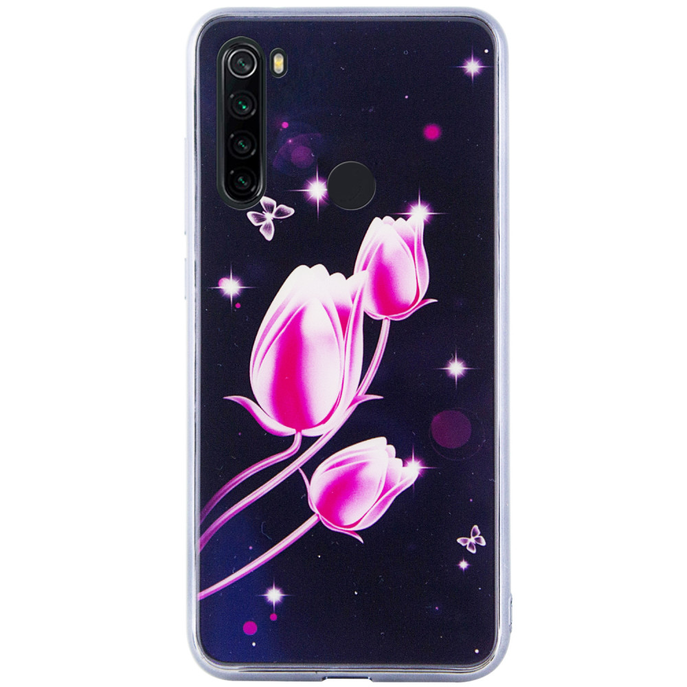 

TPU+Glass чехол Fantasy с глянцевыми торцами для Xiaomi Redmi Note 8T Тюльпаны (123266)