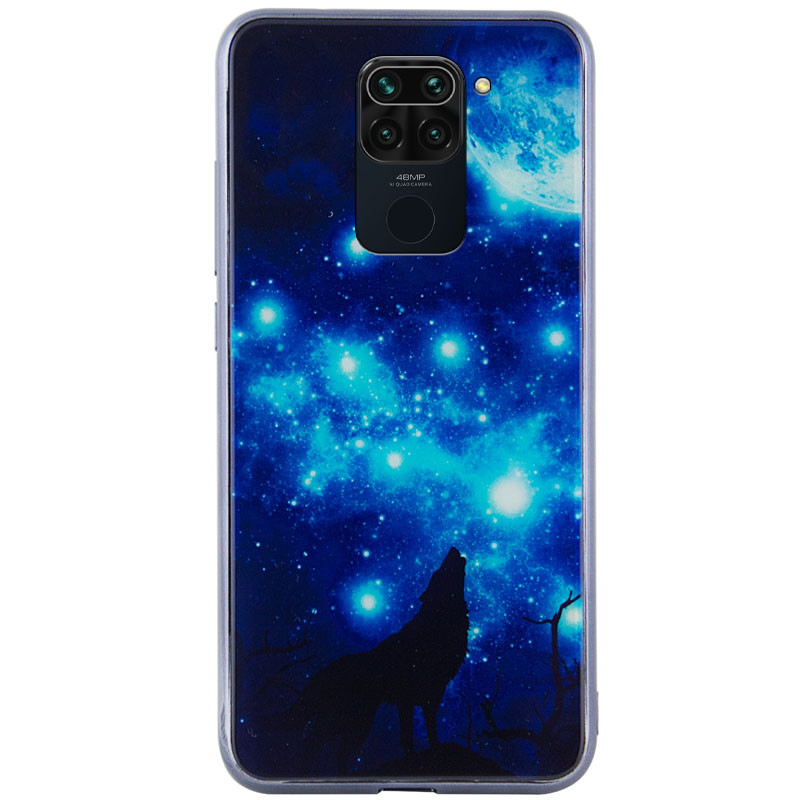 

TPU+Glass чехол Fantasy с глянцевыми торцами для Xiaomi Redmi 10X Лунная ночь (141041)