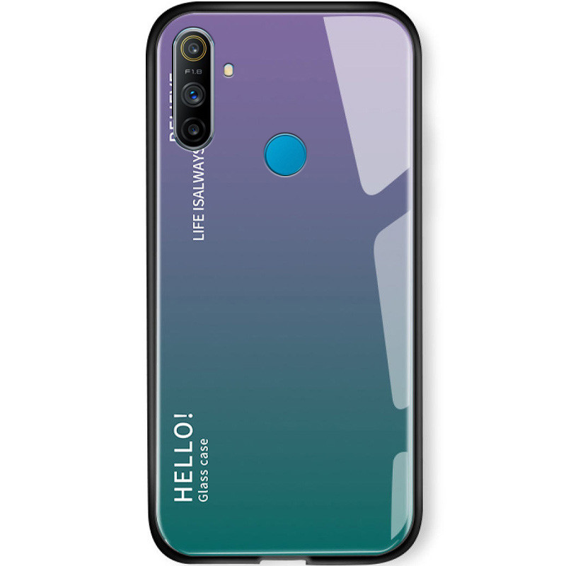

TPU+Glass чехол Gradient HELLO для Realme C3 Сиреневый (142225)