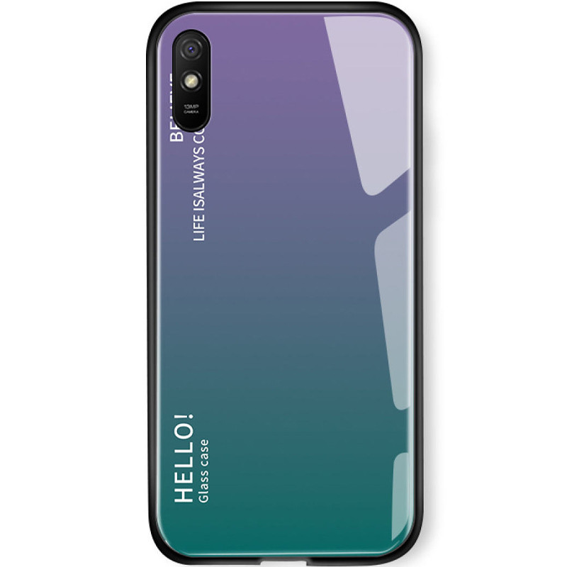 

TPU+Glass чехол Gradient HELLO для Xiaomi Redmi 9A Сиреневый (142178)