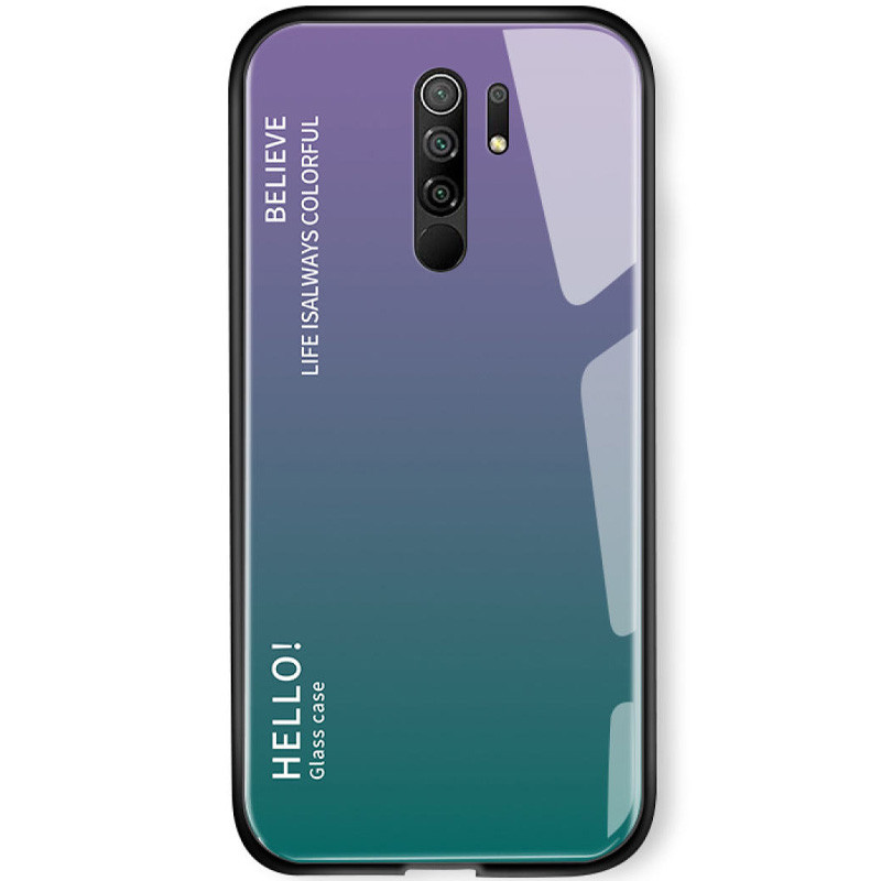 

TPU+Glass чехол Gradient HELLO для Xiaomi Redmi 9 Сиреневый (142169)