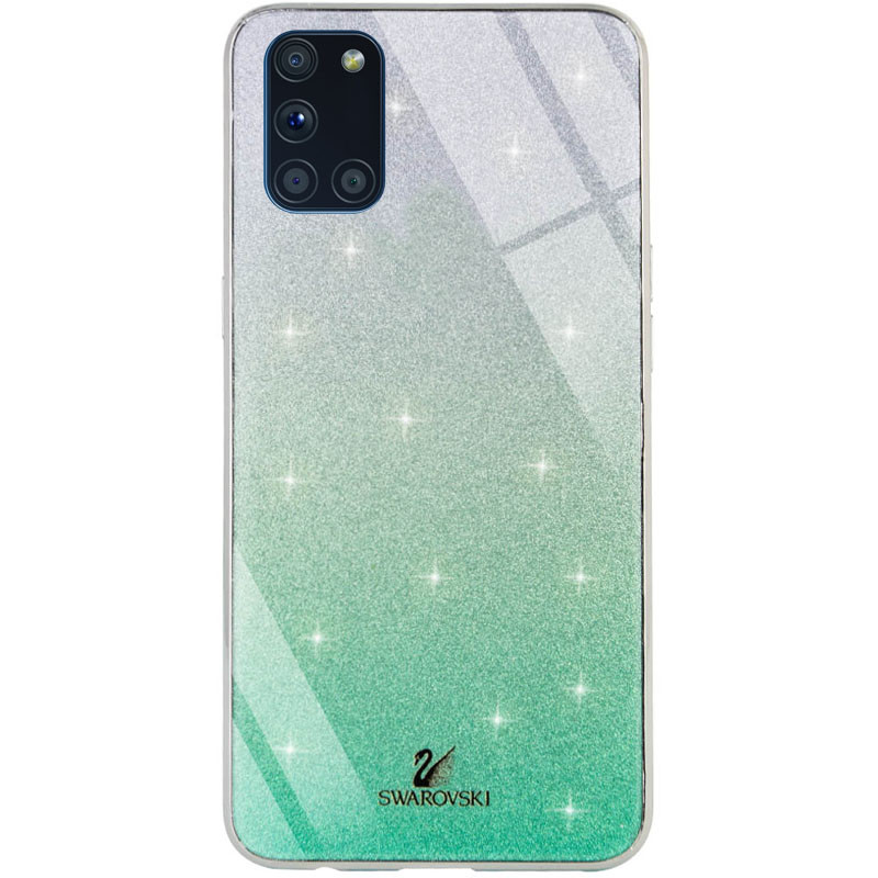 

TPU+Glass чехол Swarovski для Samsung Galaxy A31 Бирюзовый (135400)