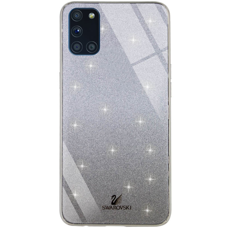 

TPU+Glass чехол Swarovski для Samsung Galaxy A31 Черный (135406)