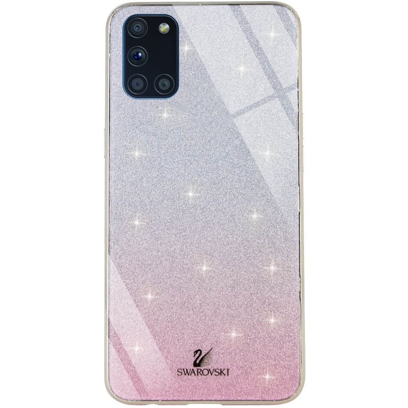 

TPU+Glass чехол Swarovski для Samsung Galaxy A31 Розовый (135403)