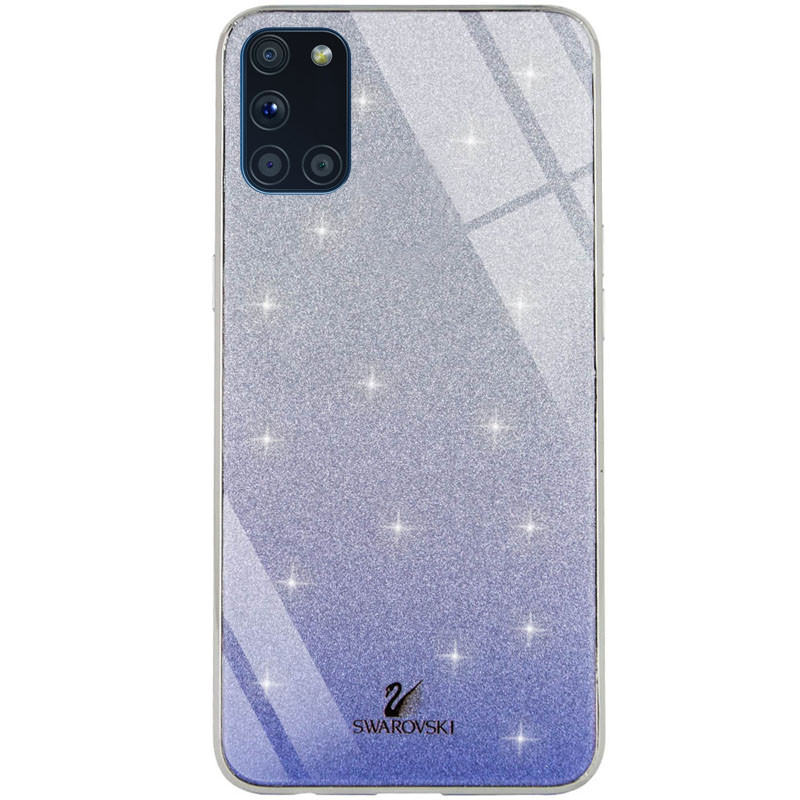

TPU+Glass чехол Swarovski для Samsung Galaxy A31 Синий (135404)