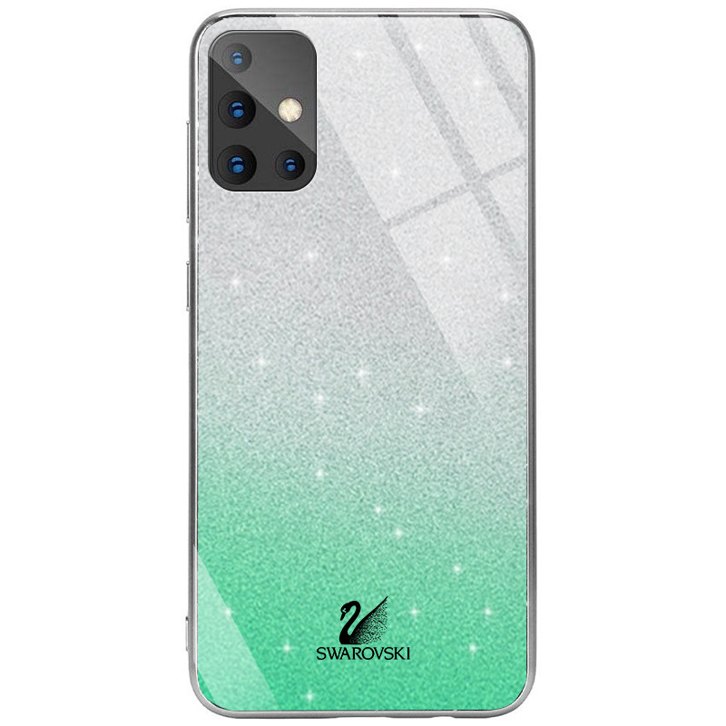 

TPU+Glass чохол Swarovski для Samsung Galaxy A51 (Бірюзовий)