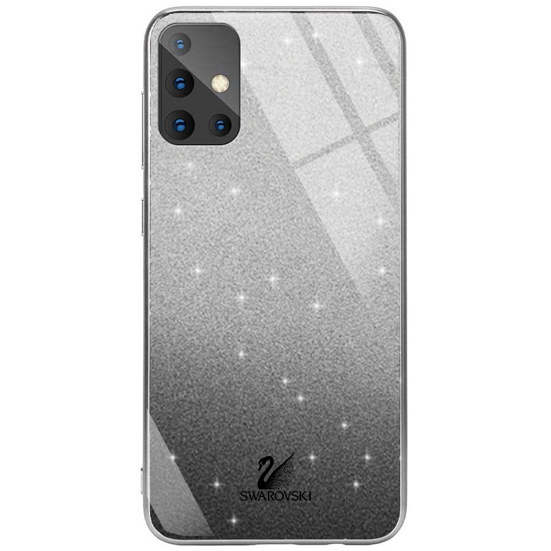 

TPU+Glass чехол Swarovski для Samsung Galaxy A51 Черный (123469)