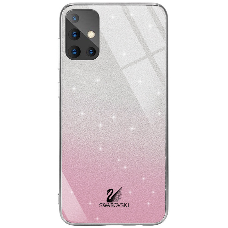 

TPU+Glass чехол Swarovski для Samsung Galaxy A51 Розовый (123466)