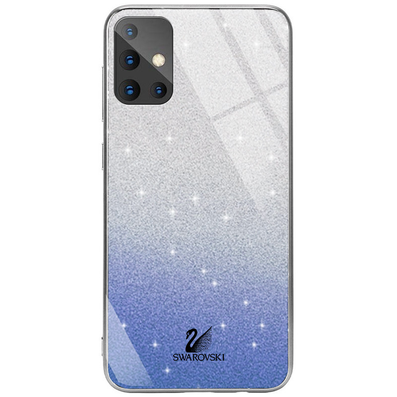 

TPU+Glass чехол Swarovski для Samsung Galaxy A51 Синий (123467)