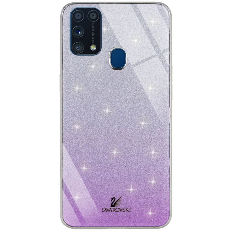 

TPU+Glass чехол Swarovski для Samsung Galaxy M31 Фиолетовый (135413)