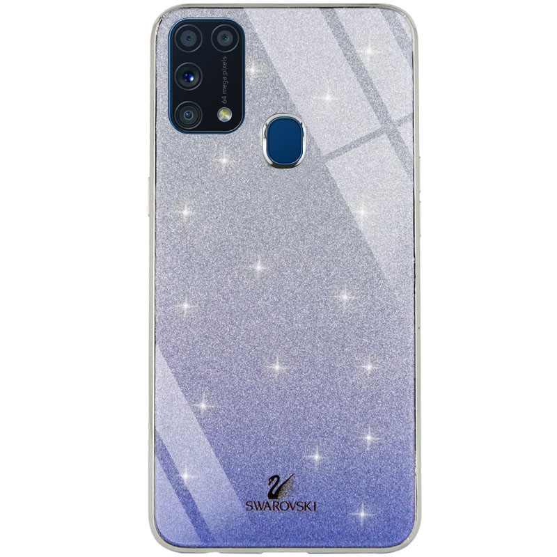 

TPU+Glass чохол Swarovski для Samsung Galaxy M31 (Синій)