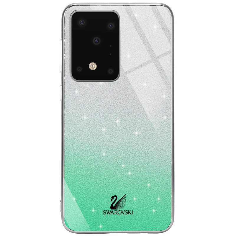 

TPU+Glass чехол Swarovski для Samsung Galaxy S20 Ultra Бирюзовый (123479)