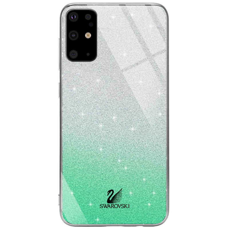 

TPU+Glass чохол Swarovski для Samsung Galaxy S20+ (Бірюзовий)