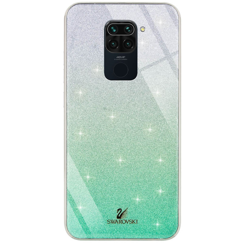 

TPU+Glass чехол Swarovski для Xiaomi Redmi Note 9 / Redmi 10X Бирюзовый (135424)