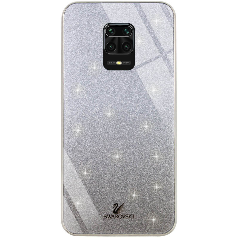 

TPU+Glass чехол Swarovski для Xiaomi Redmi Note 9 Pro Max Черный (135438)