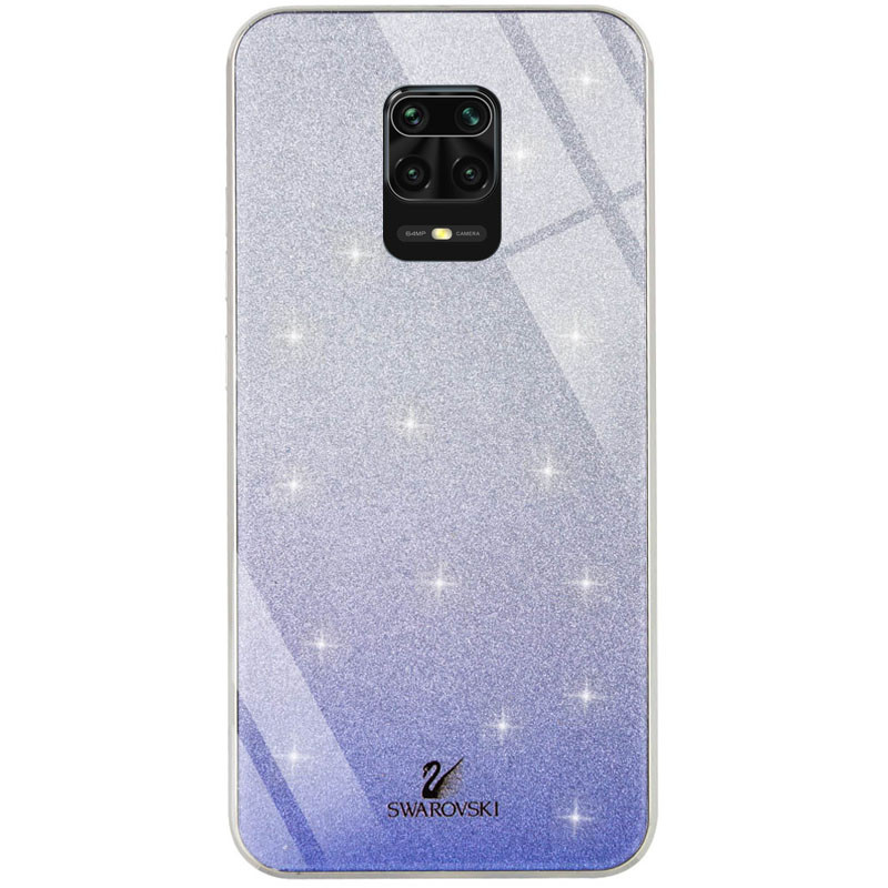 

TPU+Glass чехол Swarovski для Xiaomi Redmi Note 9 Pro Max Синий (135436)