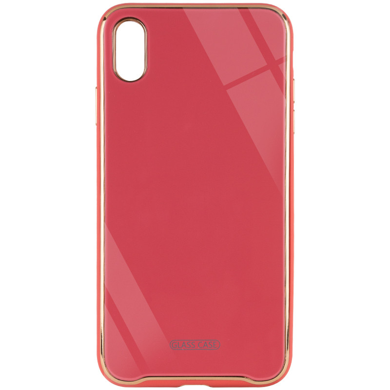 

TPU+Glass чехол Venezia для Apple iPhone XS Max (6.5") Красный / Camellia (142781)