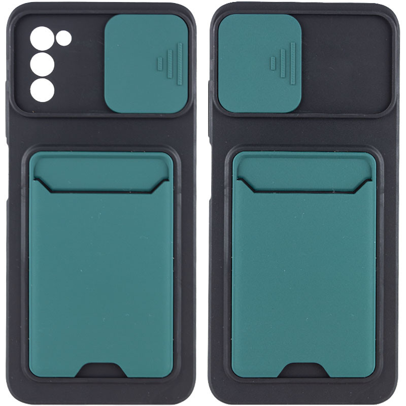 

TPU+PC чохол Card Holder для Samsung Galaxy A03s (Зелений)